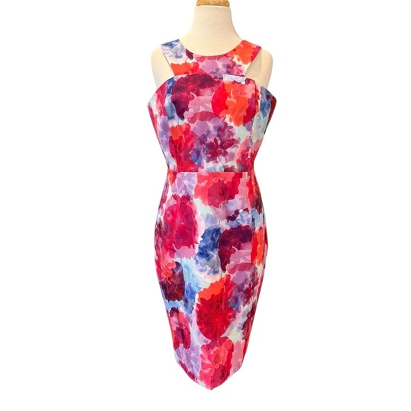 Trina Turk Dresses & Skirts - Trina Turk Delano Watercolor Floral Sleeveless Sheath Racerback Cocktail Size 12